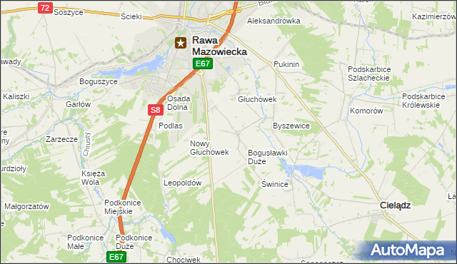 mapa Matyldów gmina Rawa Mazowiecka, Matyldów gmina Rawa Mazowiecka na mapie Targeo