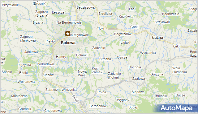 mapa Stróżna, Stróżna na mapie Targeo