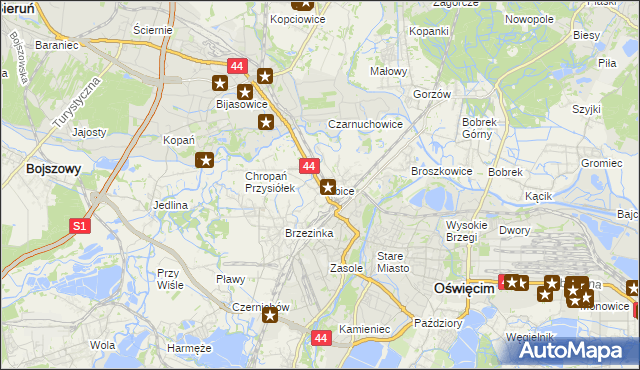 mapa Babice gmina Oświęcim, Babice gmina Oświęcim na mapie Targeo