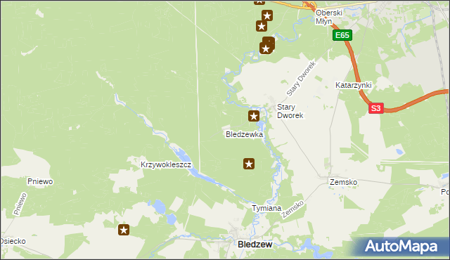 mapa Bledzewka, Bledzewka na mapie Targeo