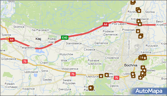 mapa Cikowice, Cikowice na mapie Targeo