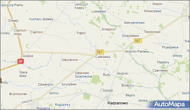 mapa Ciółkówko, Ciółkówko na mapie Targeo