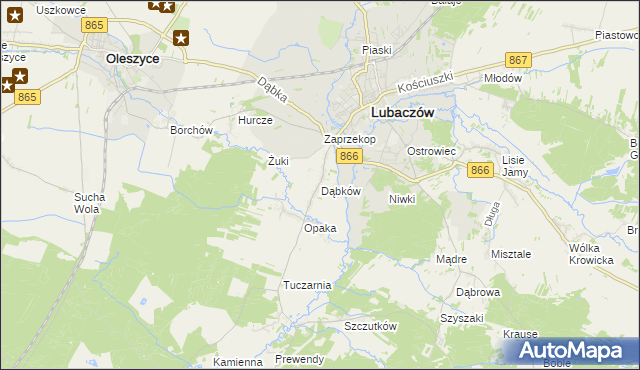 mapa Dąbków, Dąbków na mapie Targeo