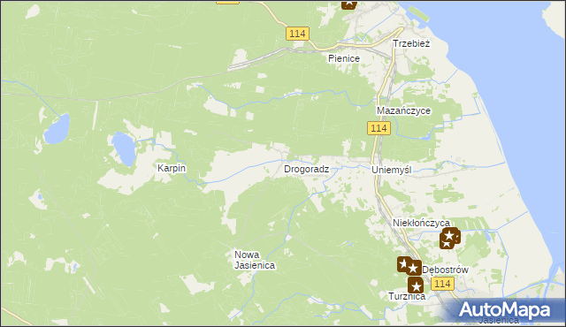 mapa Drogoradz, Drogoradz na mapie Targeo