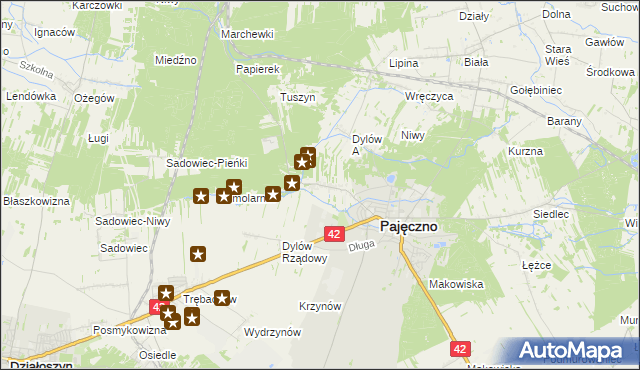 mapa Dylów Szlachecki, Dylów Szlachecki na mapie Targeo