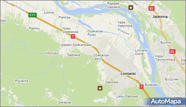 mapa Dziekanów Leśny, Dziekanów Leśny na mapie Targeo