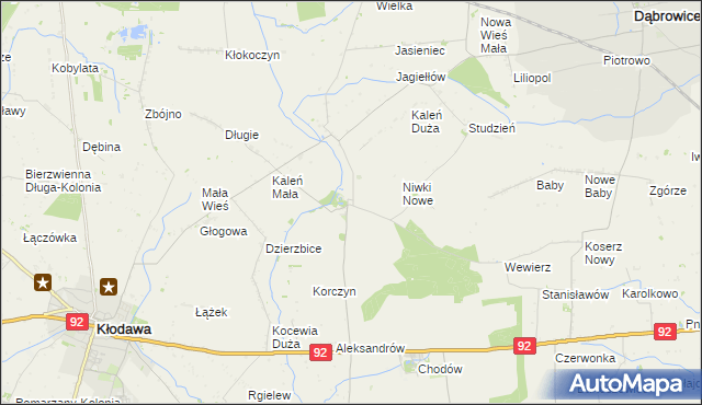 mapa Dzierzbice Osada, Dzierzbice Osada na mapie Targeo