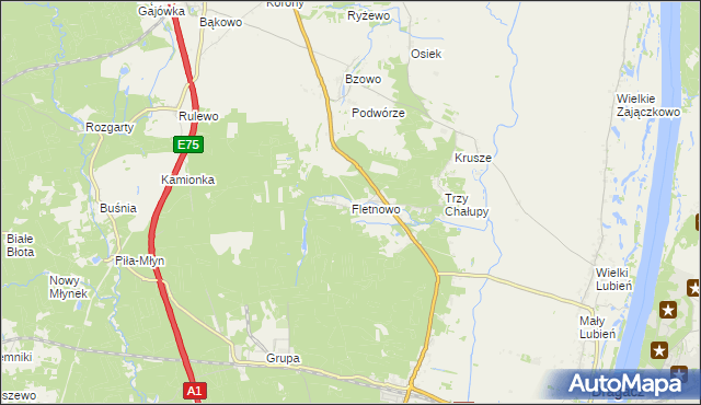mapa Fletnowo, Fletnowo na mapie Targeo