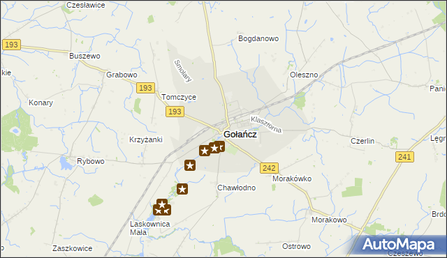 mapa Gołańcz, Gołańcz na mapie Targeo