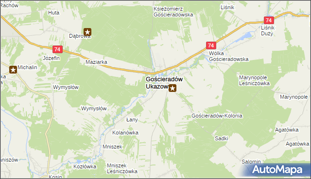 mapa Gościeradów Plebański, Gościeradów Plebański na mapie Targeo