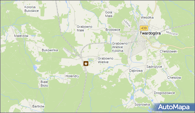 mapa Grabowno Wielkie, Grabowno Wielkie na mapie Targeo