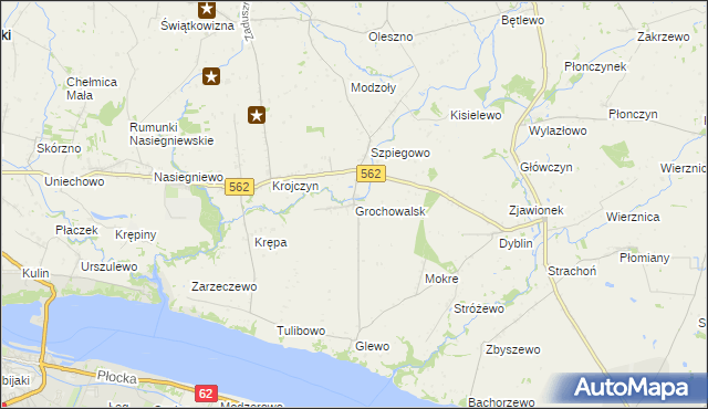 mapa Grochowalsk, Grochowalsk na mapie Targeo