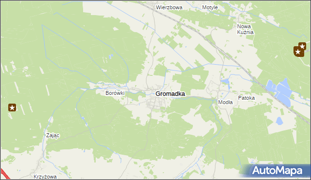 mapa Gromadka, Gromadka na mapie Targeo