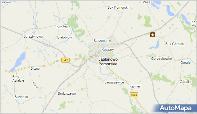 mapa Jabłonowo Pomorskie, Jabłonowo Pomorskie na mapie Targeo