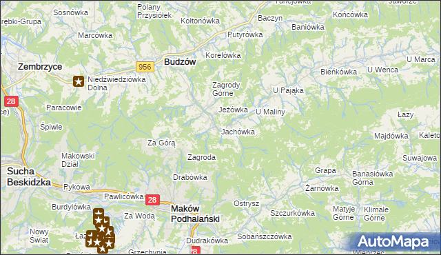 mapa Jachówka, Jachówka na mapie Targeo
