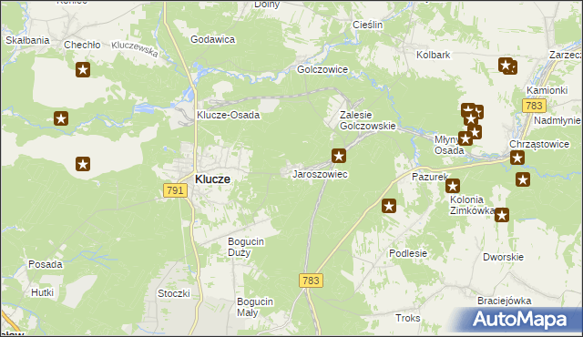 mapa Jaroszowiec, Jaroszowiec na mapie Targeo