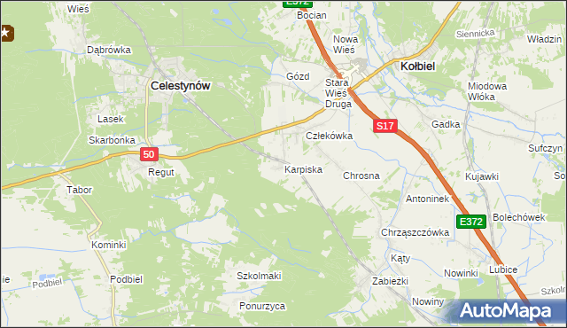 mapa Karpiska, Karpiska na mapie Targeo