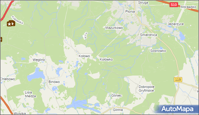 mapa Kołówko, Kołówko na mapie Targeo