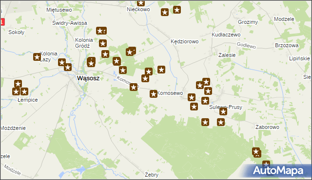 mapa Komosewo, Komosewo na mapie Targeo