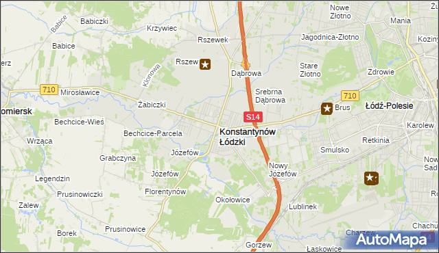 mapa Konstantynów Łódzki, Konstantynów Łódzki na mapie Targeo