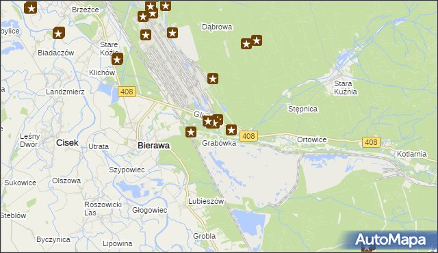 mapa Korzonek gmina Bierawa, Korzonek gmina Bierawa na mapie Targeo