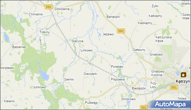 mapa Kotkowo gmina Kętrzyn, Kotkowo gmina Kętrzyn na mapie Targeo