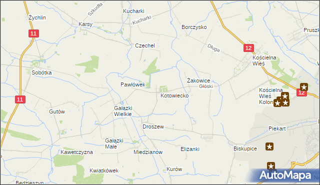 mapa Kotowiecko, Kotowiecko na mapie Targeo