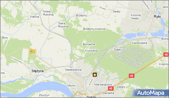 mapa Krukówka gmina Stężyca, Krukówka gmina Stężyca na mapie Targeo