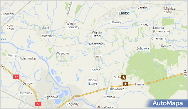 mapa Łazy gmina Radymno, Łazy gmina Radymno na mapie Targeo