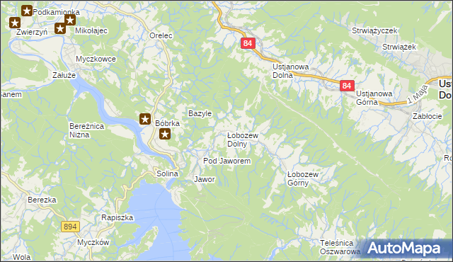 mapa Łobozew Dolny, Łobozew Dolny na mapie Targeo