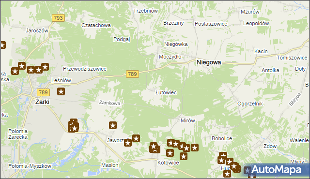 mapa Łutowiec, Łutowiec na mapie Targeo