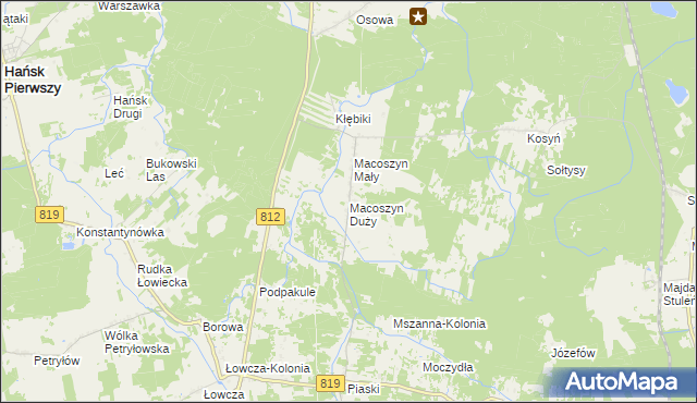 mapa Macoszyn Duży, Macoszyn Duży na mapie Targeo