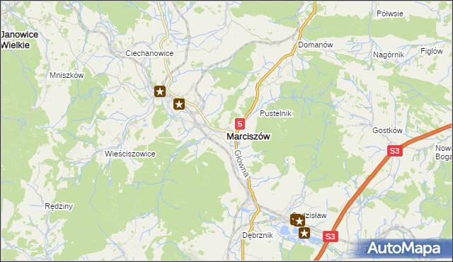 mapa Marciszów, Marciszów na mapie Targeo