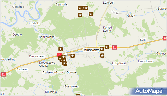mapa Miastkowo, Miastkowo na mapie Targeo