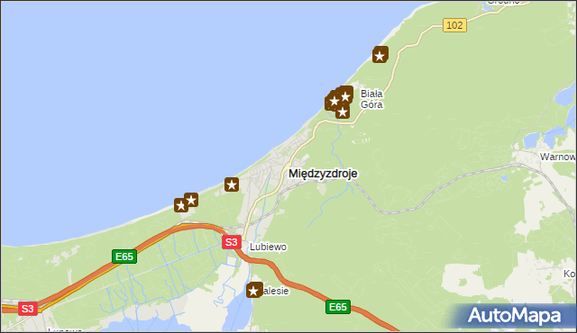 mapa Międzyzdroje, Międzyzdroje na mapie Targeo