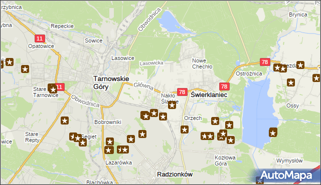 mapa Nakło Śląskie, Nakło Śląskie na mapie Targeo