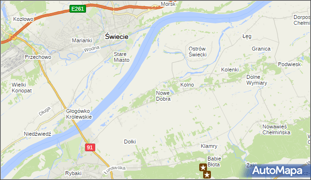 mapa Nowe Dobra gmina Chełmno, Nowe Dobra gmina Chełmno na mapie Targeo