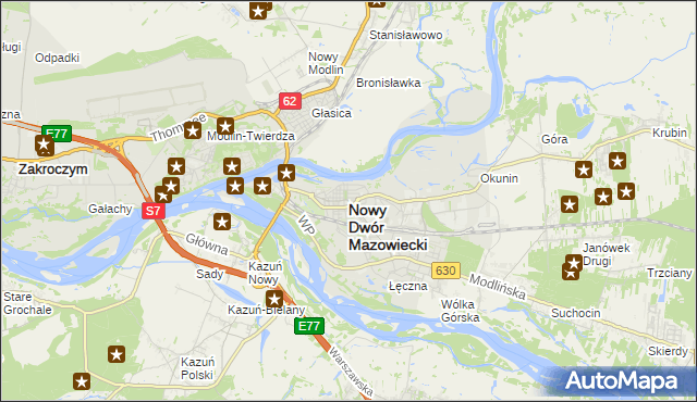 mapa Nowy Dwór Mazowiecki, Nowy Dwór Mazowiecki na mapie Targeo