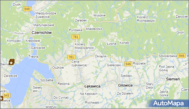 mapa Okrajnik, Okrajnik na mapie Targeo