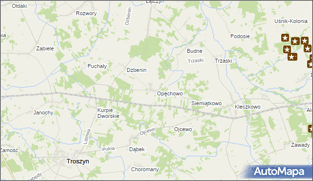 mapa Opęchowo, Opęchowo na mapie Targeo