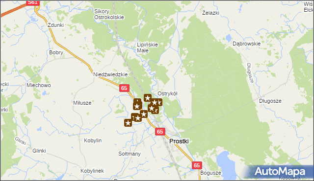 mapa Ostrykół, Ostrykół na mapie Targeo