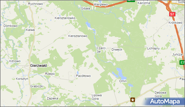 mapa Pacółtówko, Pacółtówko na mapie Targeo