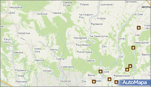 mapa Paczółtowice, Paczółtowice na mapie Targeo