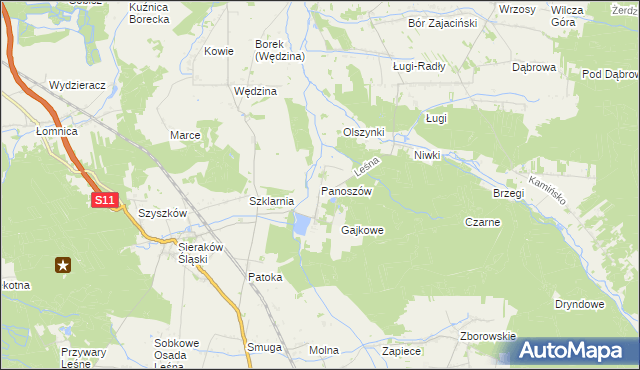 mapa Panoszów, Panoszów na mapie Targeo
