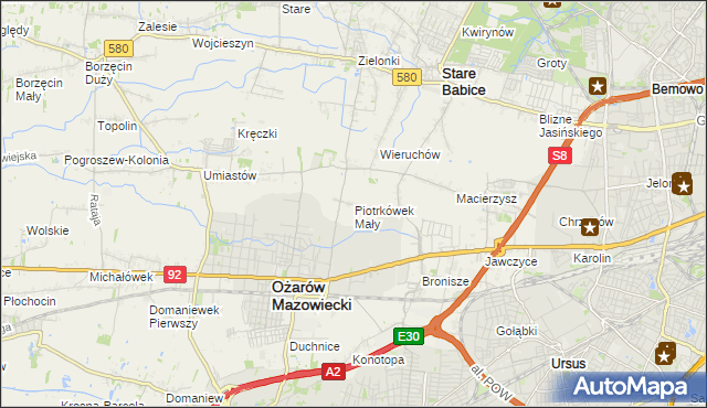 mapa Piotrkówek Mały, Piotrkówek Mały na mapie Targeo