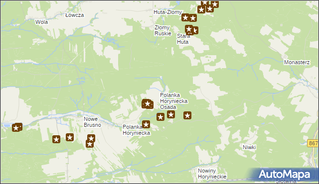 mapa Polanka Horyniecka Osada, Polanka Horyniecka Osada na mapie Targeo