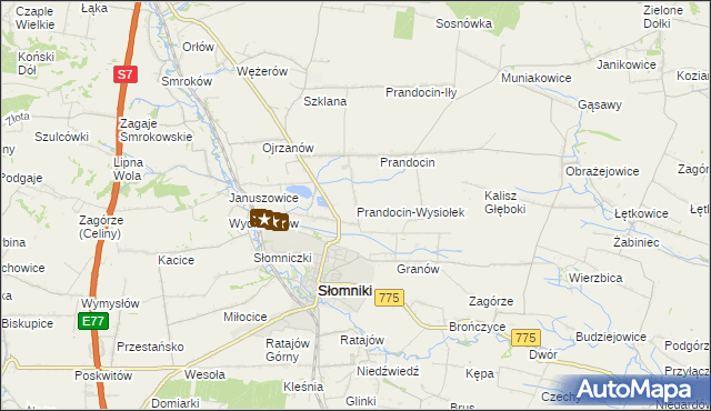 mapa Prandocin-Wysiołek, Prandocin-Wysiołek na mapie Targeo