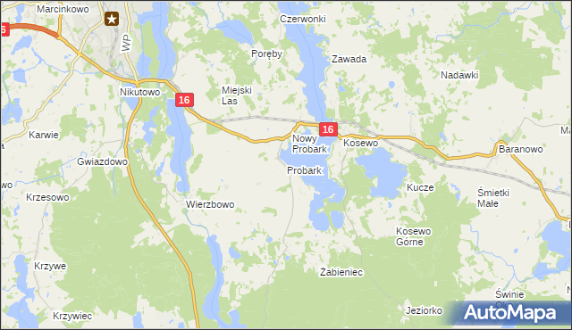 mapa Probark, Probark na mapie Targeo