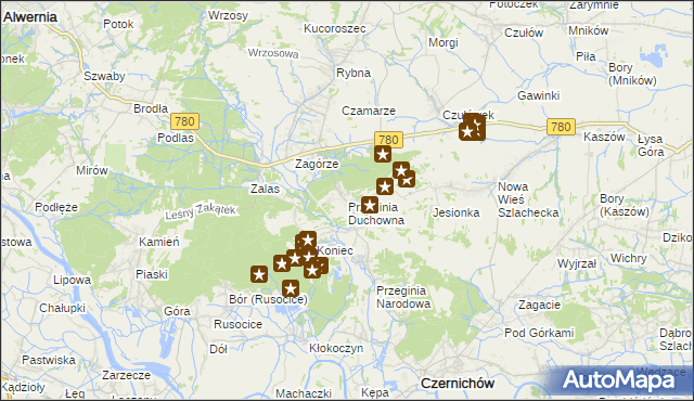 mapa Przeginia Duchowna, Przeginia Duchowna na mapie Targeo