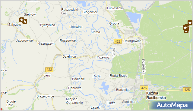 mapa Przewóz gmina Cisek, Przewóz gmina Cisek na mapie Targeo